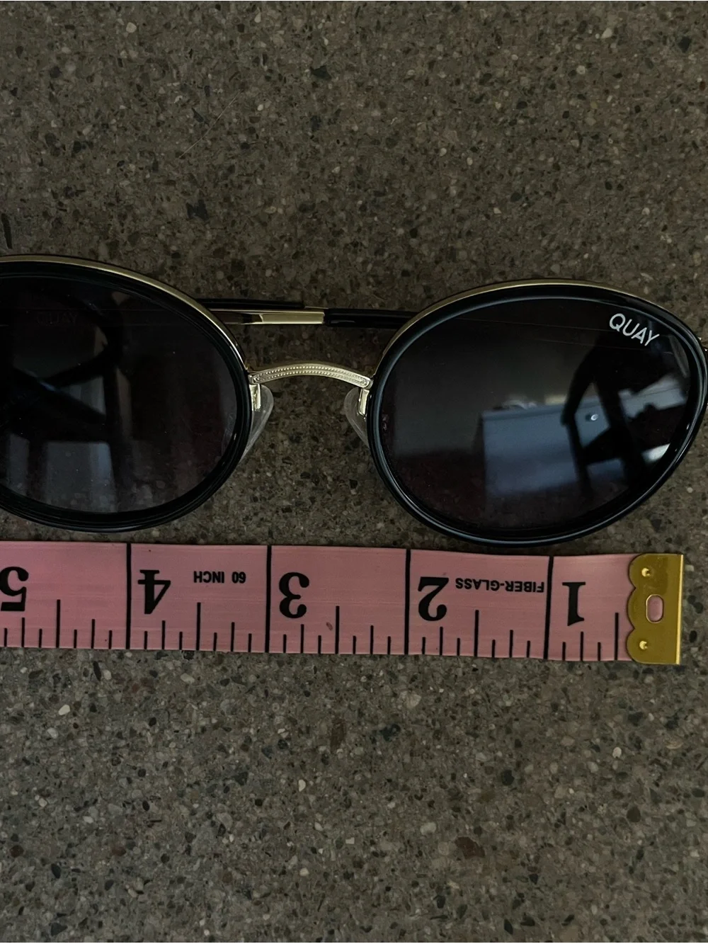 Quay Firefly Round Black Gold Metal Sunglasses UV Protection Womens